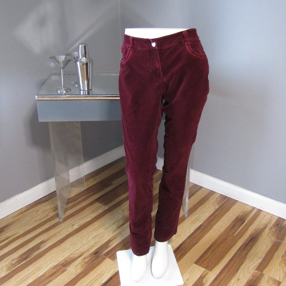 WHBM Burgundy Wine Corduroys Slim Leg Size 10R